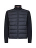 Blue cotton padded zip-up cardigan