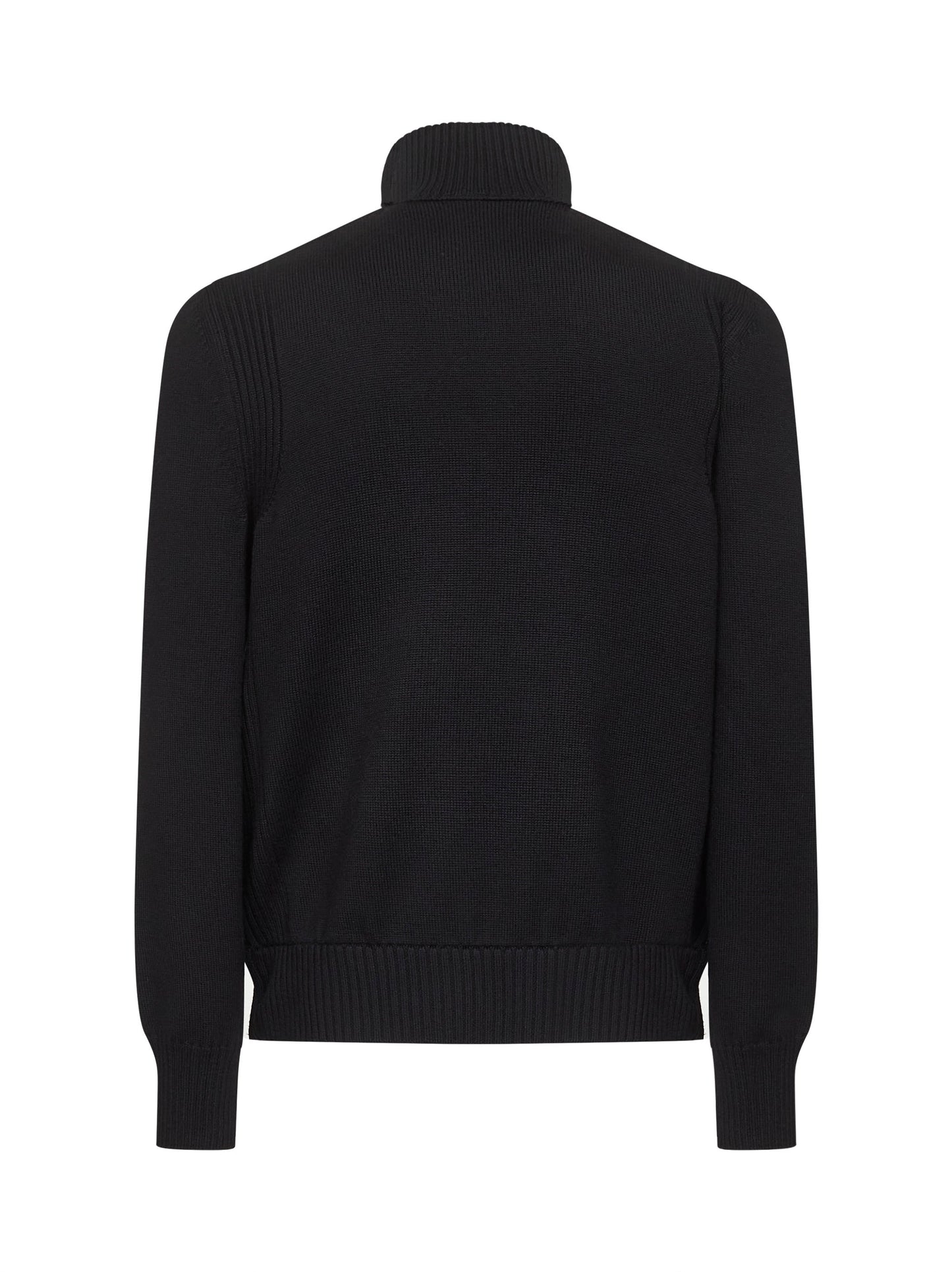 Cardigan imbottito in lana nera