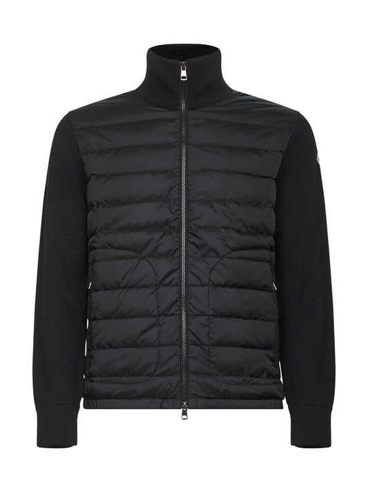 Black zip-up padded cardigan