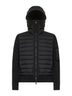 Black zip-up padded hooded cardigan