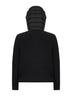 Black zip-up padded hooded cardigan