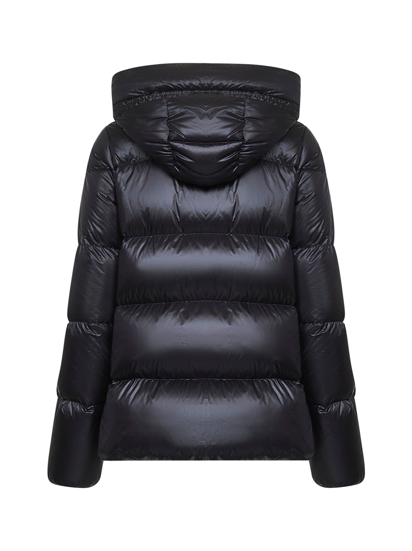 Black Serittes short hooded down jacket