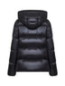 Black Serittes short hooded down jacket