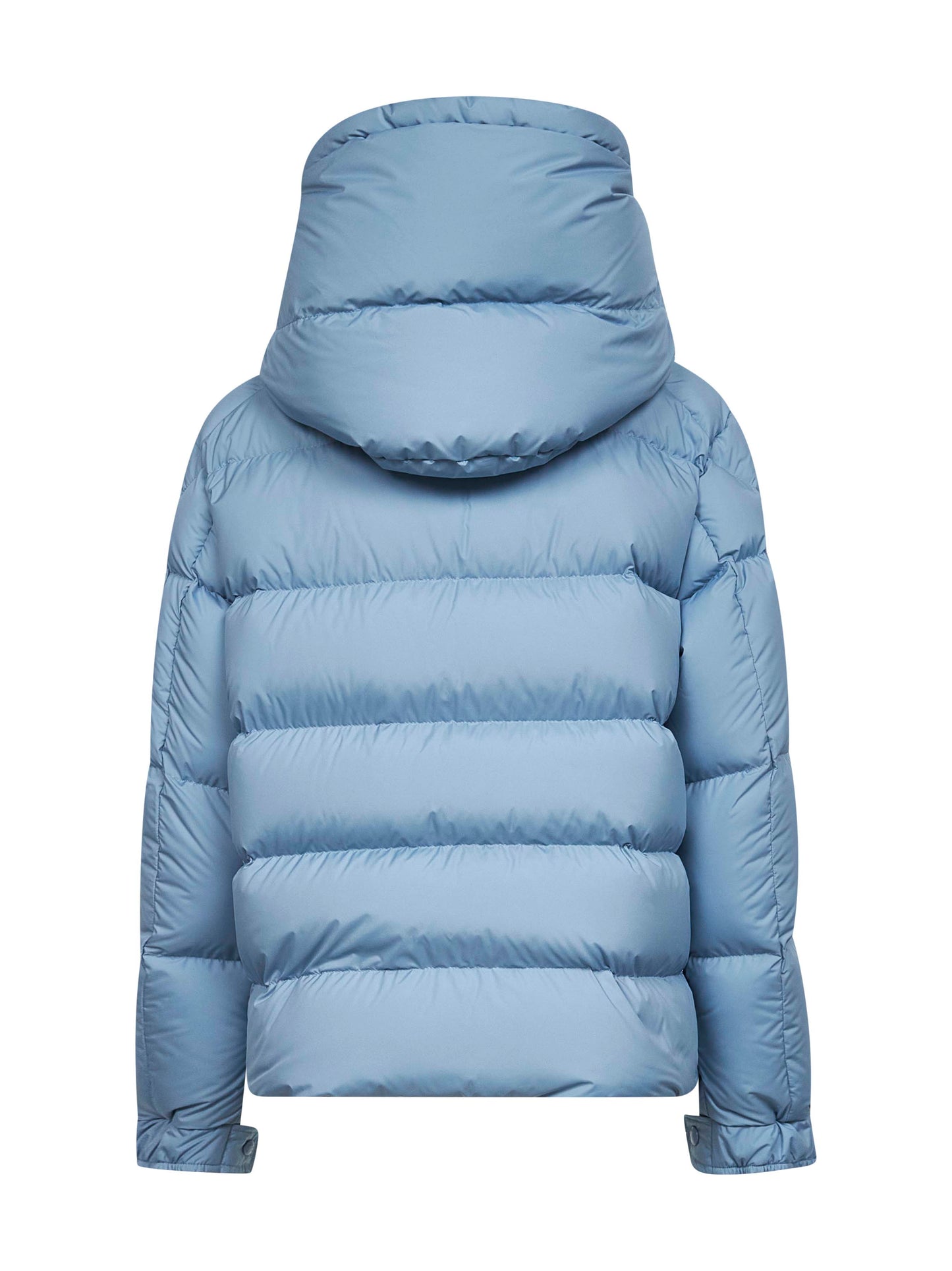 Light blue Moncler Maya 70 hooded short down jacket<BR/>