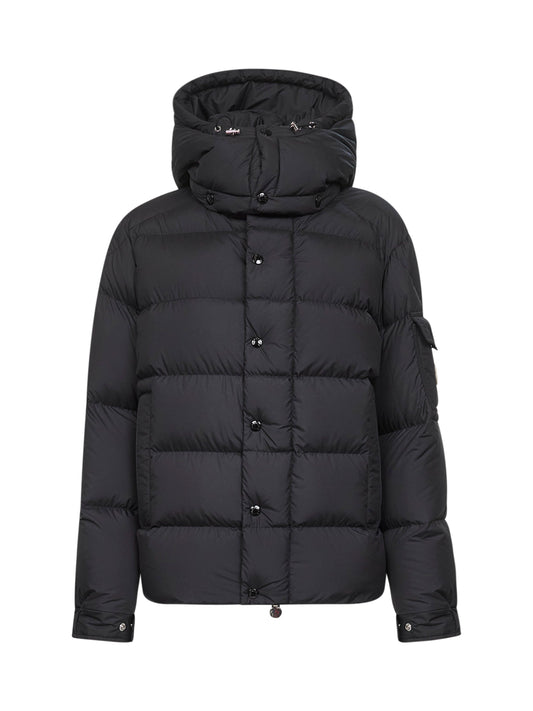 Black Moncler Maya 70 hooded short down jacket