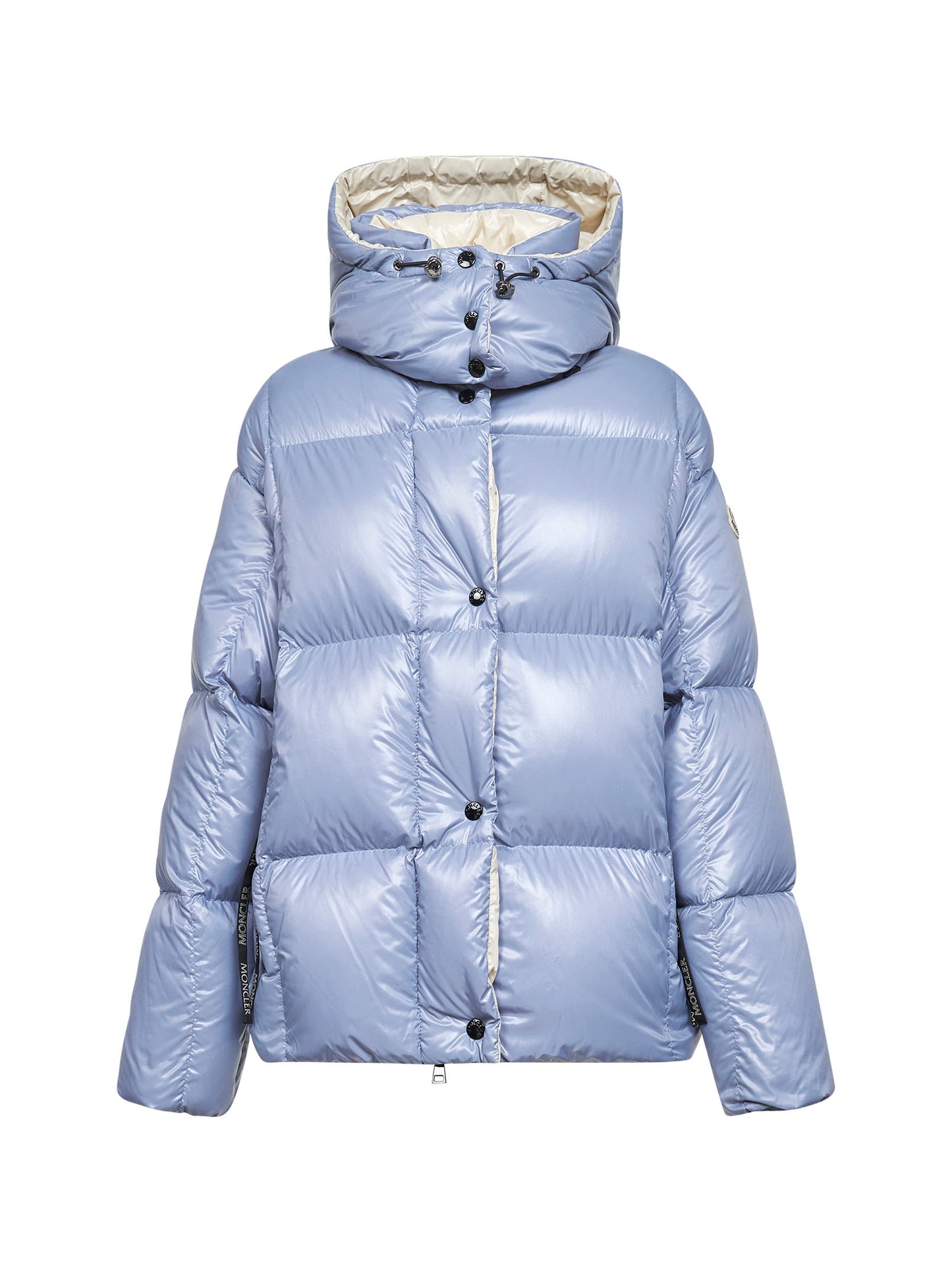 Light blue Parana hooded short down jacket