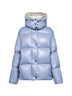 Light blue Parana hooded short down jacket