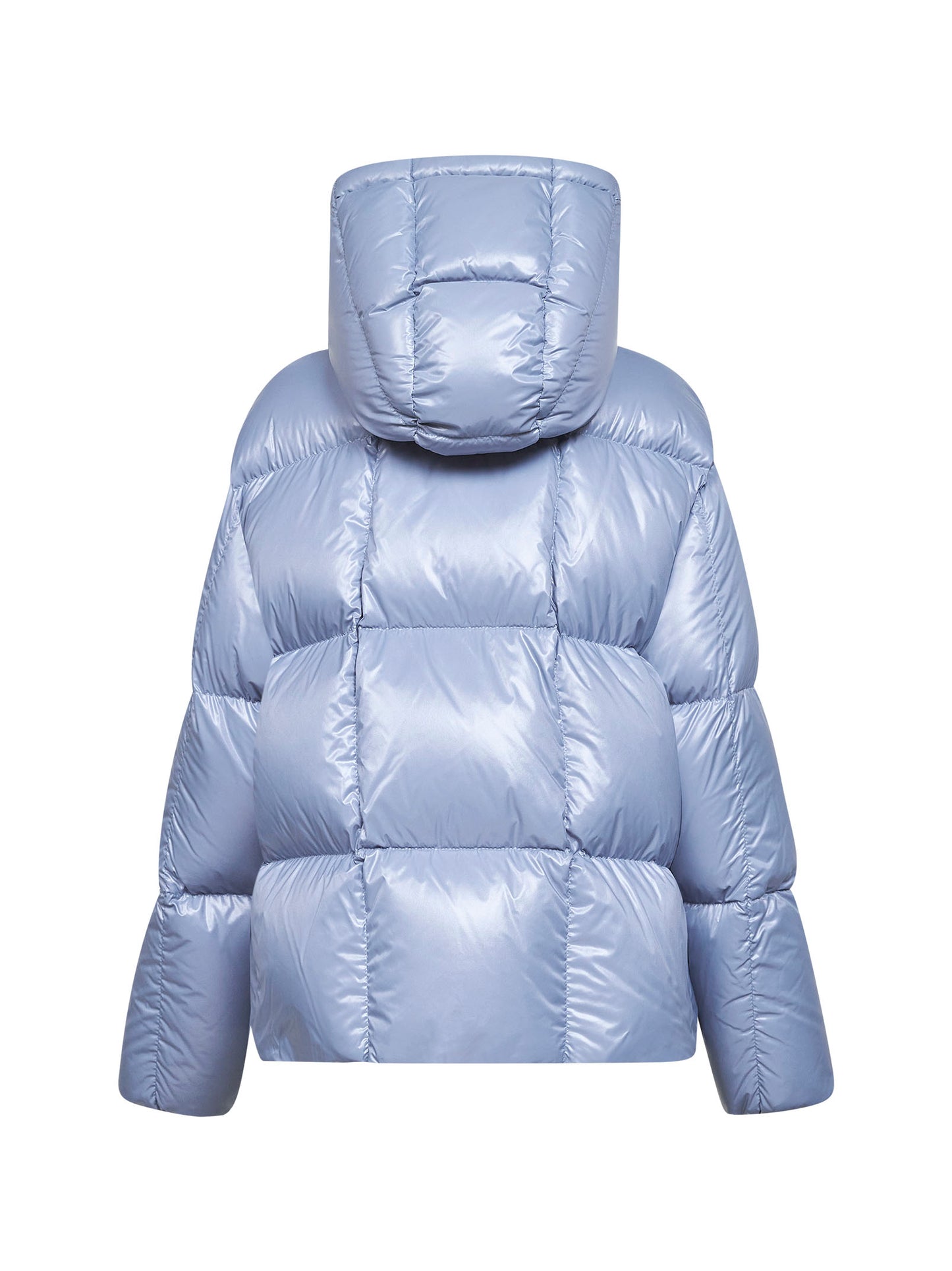 Light blue Parana hooded short down jacket