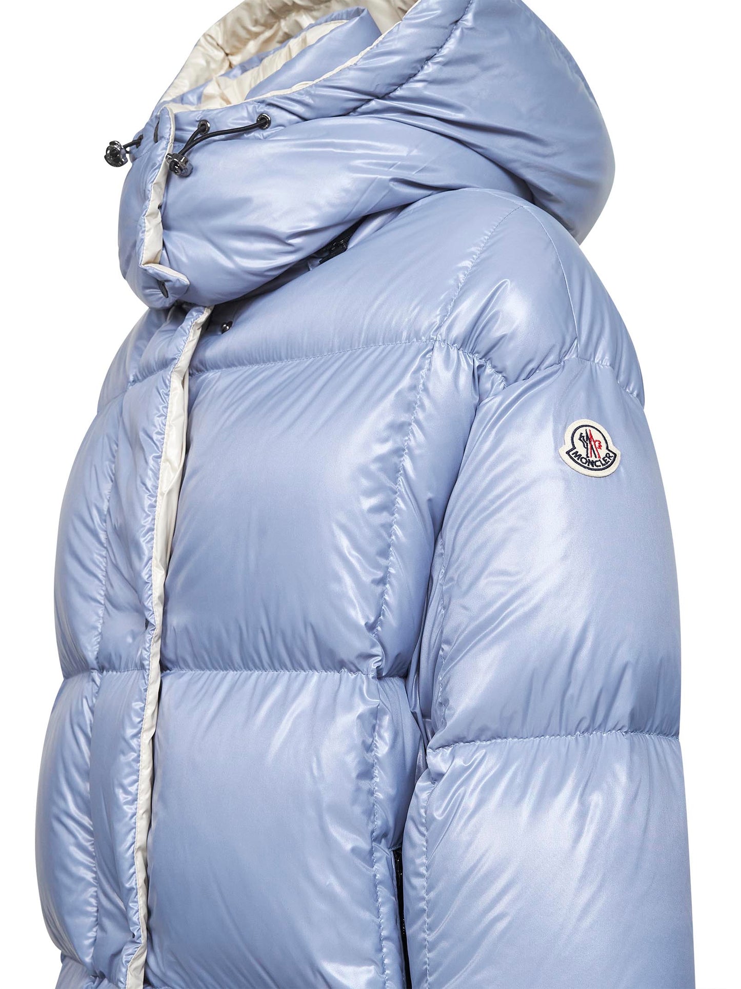 Light blue Parana hooded short down jacket