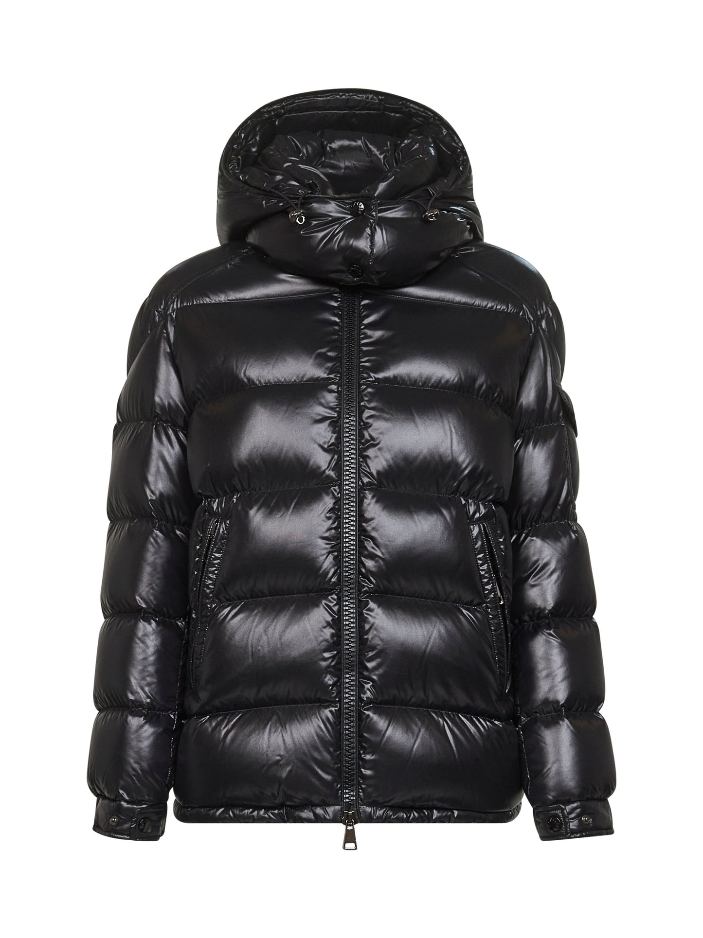Black Maire hooded short down jacket