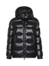 Black Maire hooded short down jacket