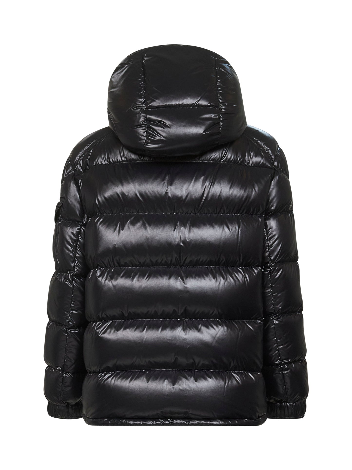 Black Maire hooded short down jacket