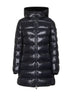 Blue Courcelles midi hooded down jacket