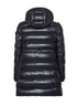 Blue Courcelles midi hooded down jacket