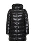 Black Courcelles midi hooded down jacket
