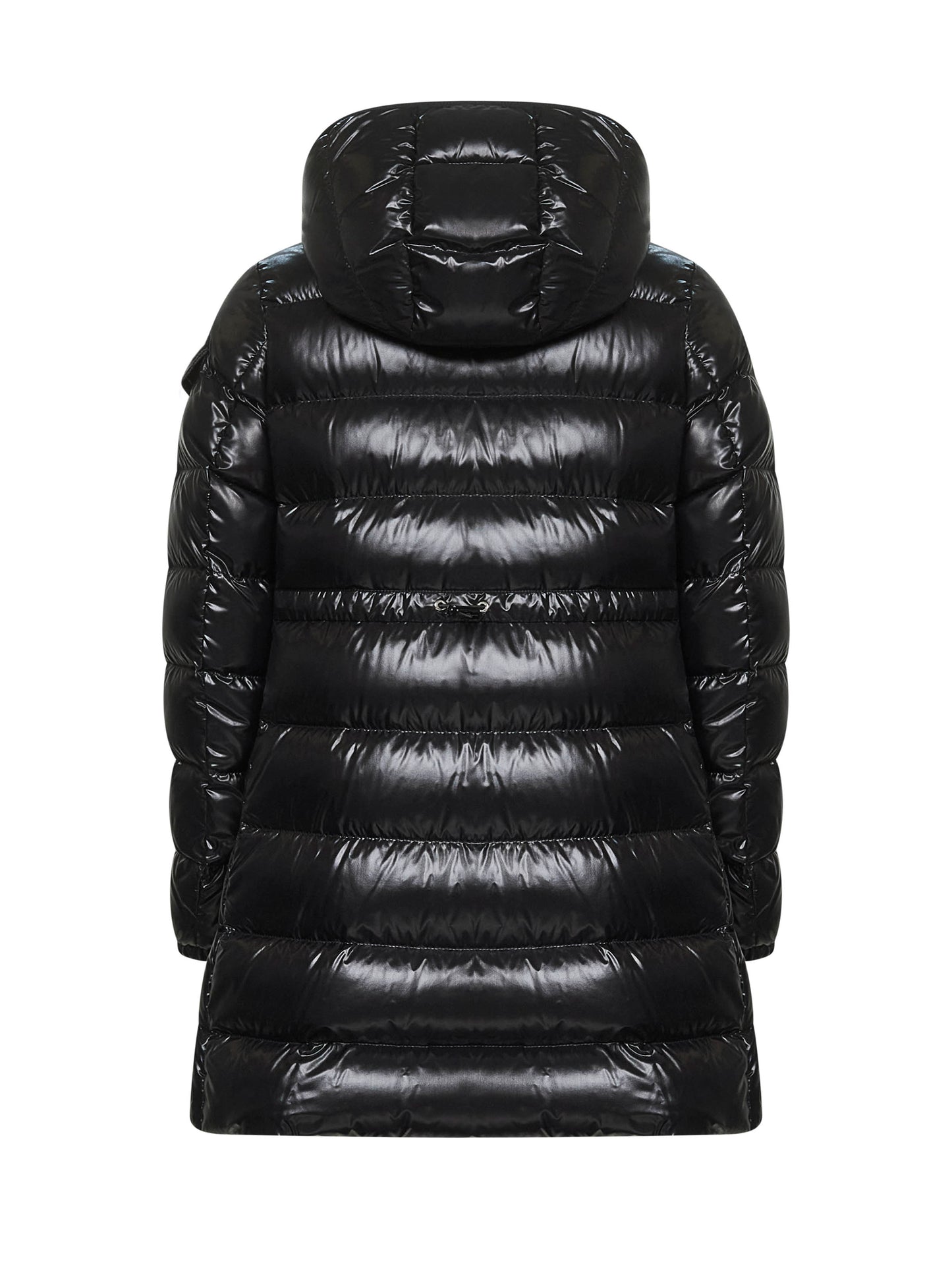 Black Courcelles midi hooded down jacket