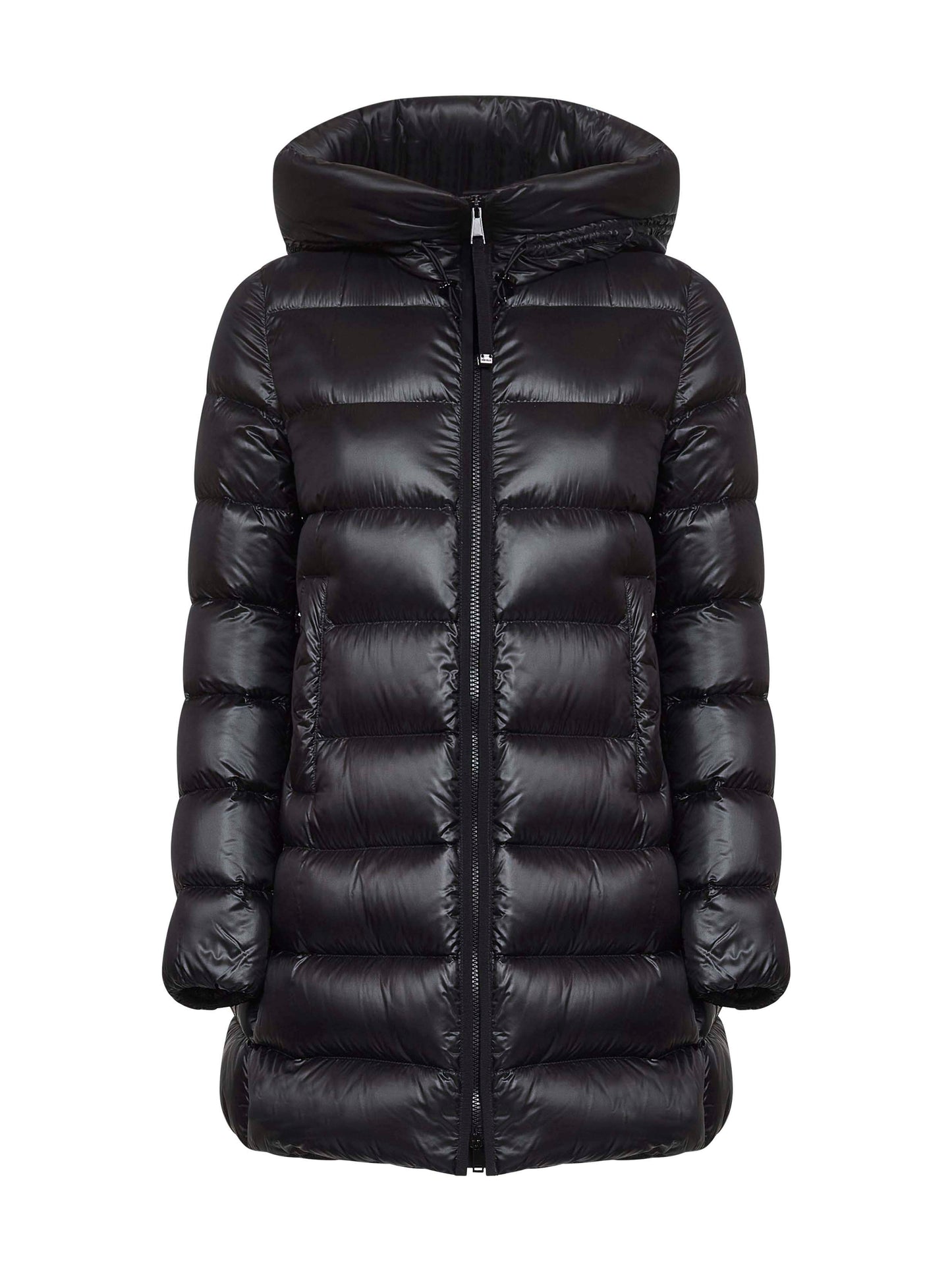 Black Suyenne midi hooded down jacket