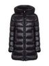 Black Suyenne midi hooded down jacket