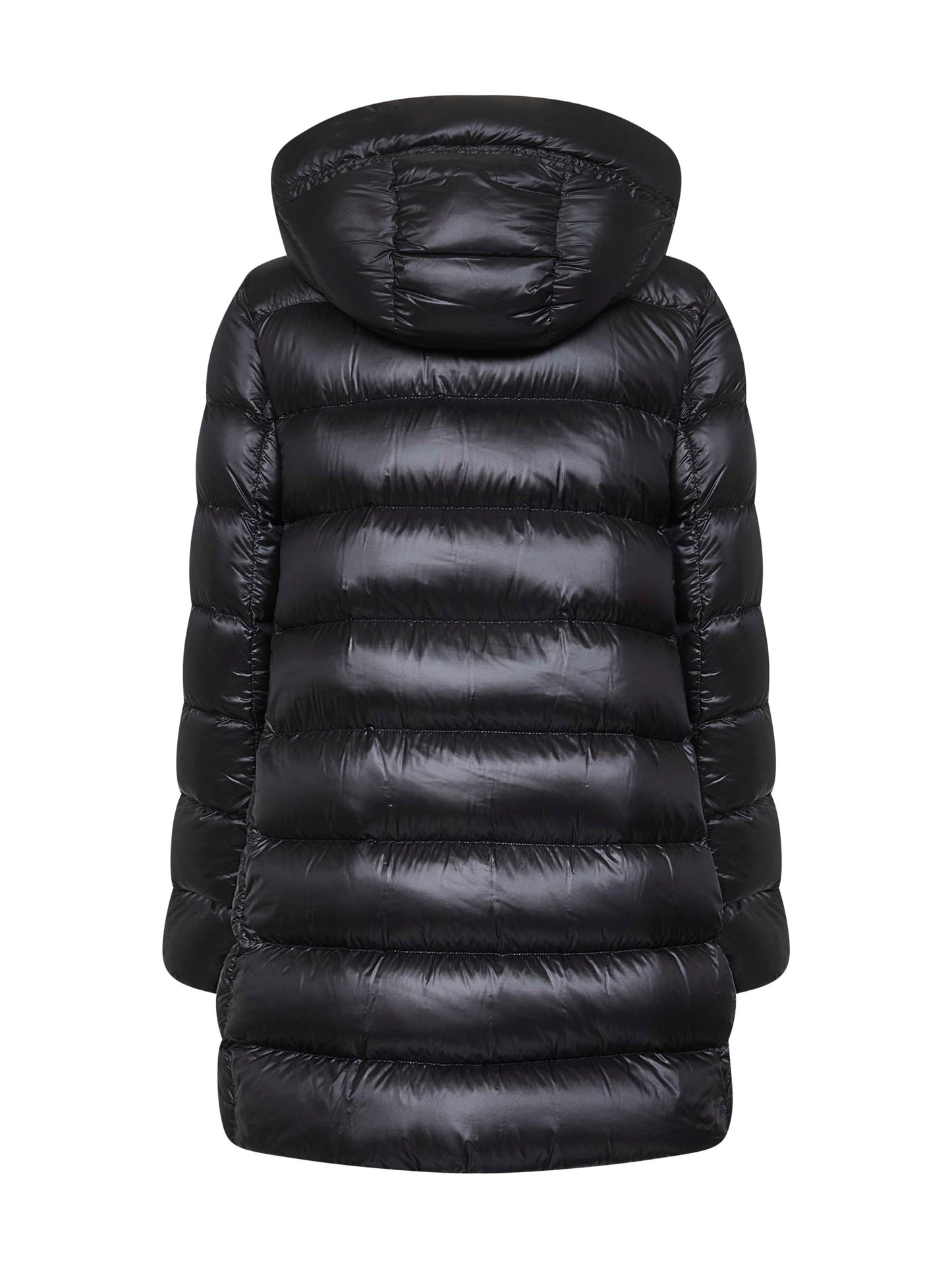 Black Suyenne midi hooded down jacket