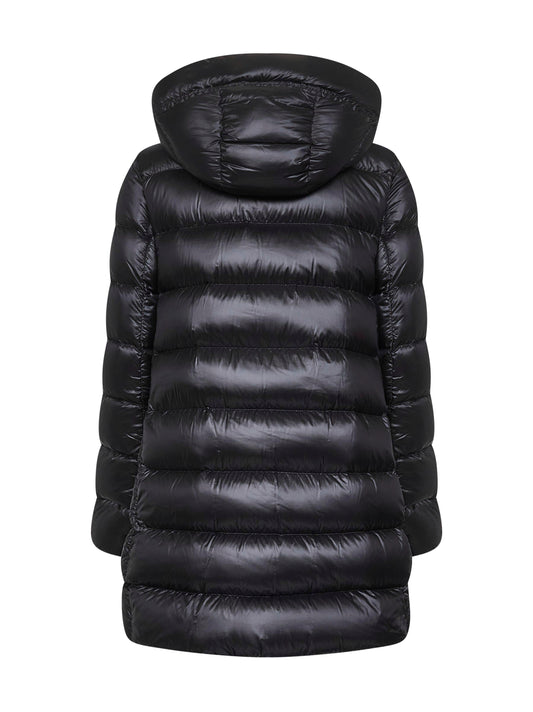 Black Suyenne midi hooded down jacket