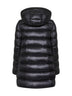 Black Suyenne midi hooded down jacket