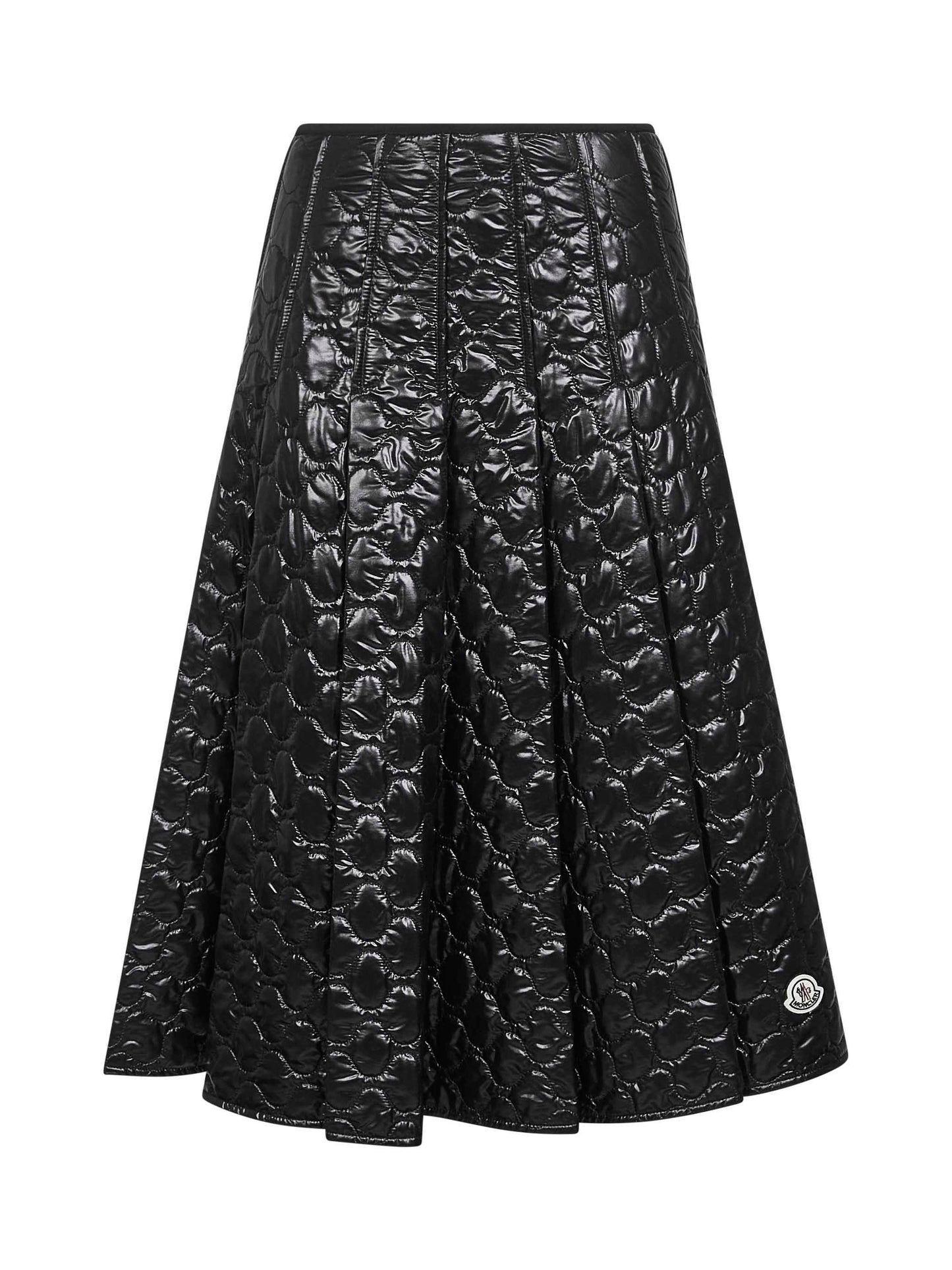 Black padded midi skirt