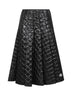 Black padded midi skirt