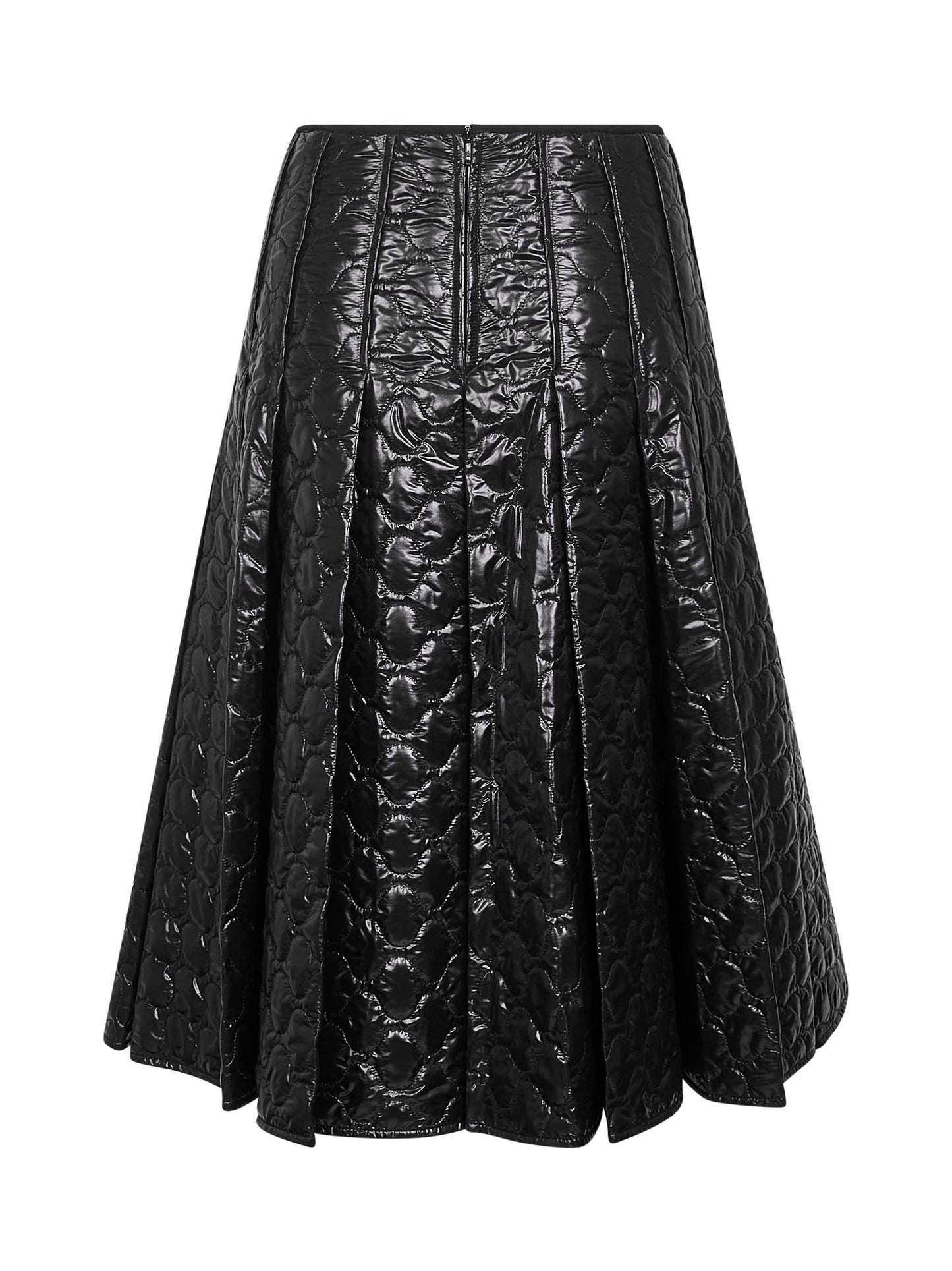 Black padded midi skirt
