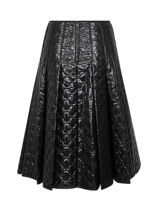 Black padded midi skirt