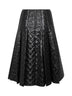 Black padded midi skirt