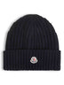 Black wool and cashmere beanie