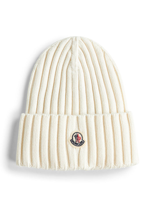 White ribbed wool hat