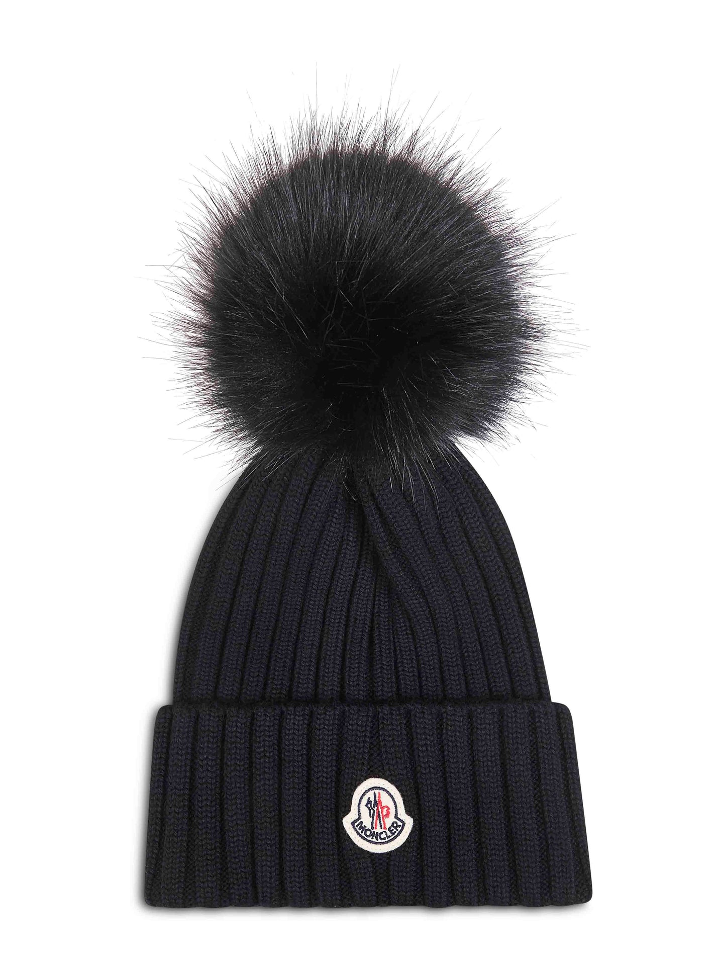 Black wool pom pom beanie
