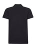 Black cotton piquet polo shirt