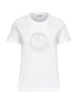 White cotton rhinestone logo T-shirt