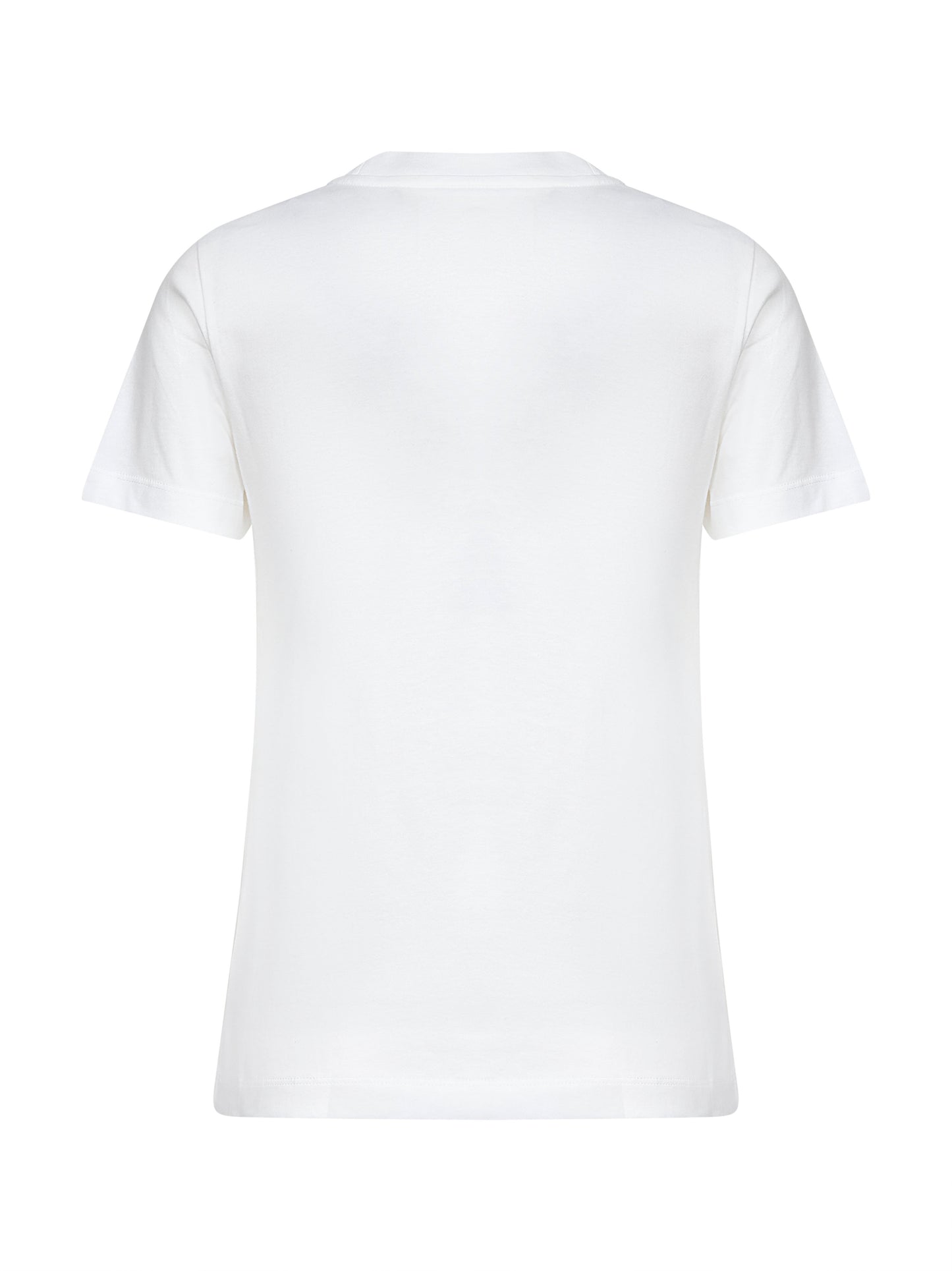 White cotton rhinestone logo T-shirt