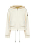 Ivory zip-up hoodie with knit details