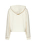 Ivory zip-up hoodie with knit details