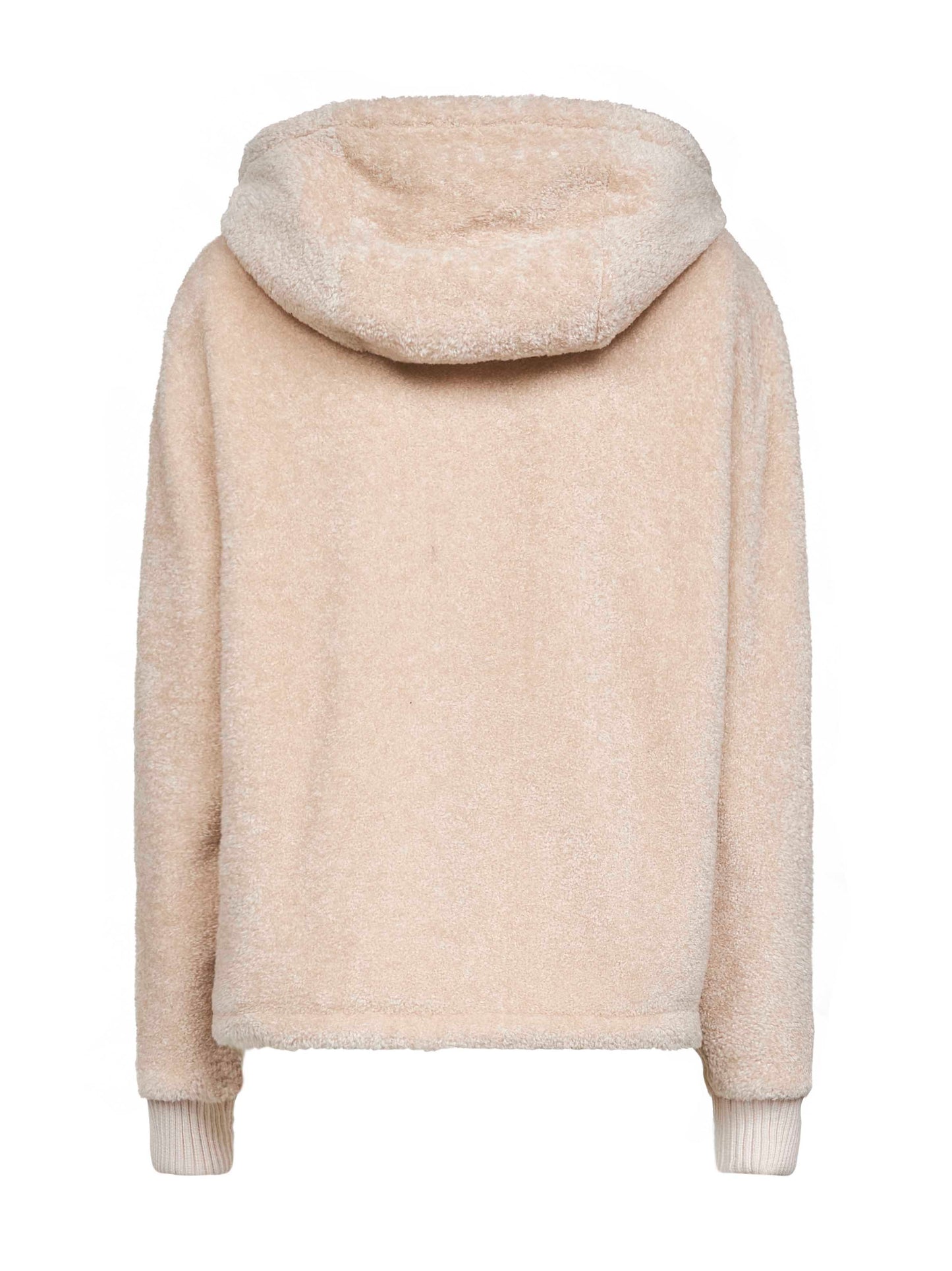 Felpa con cappuccio imbottita reversibile bianca