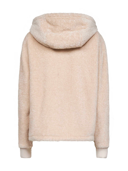 White reversible padded hoodie
