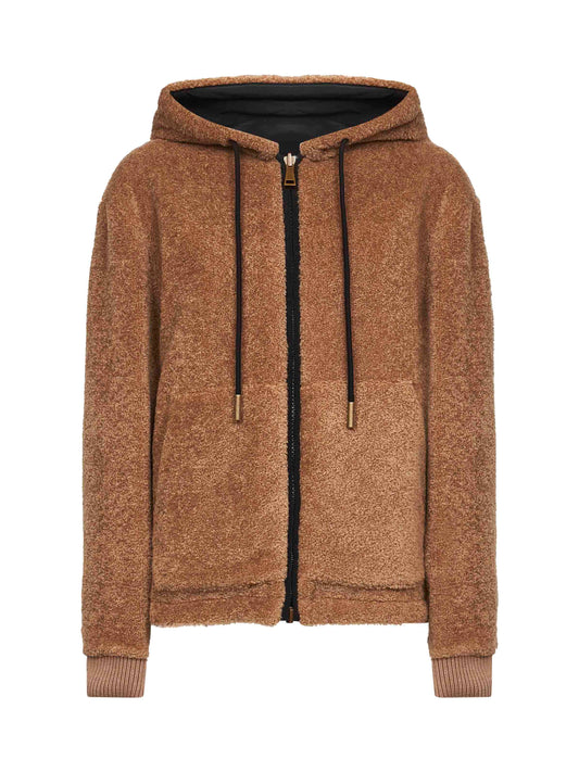Black reversible padded hoodie