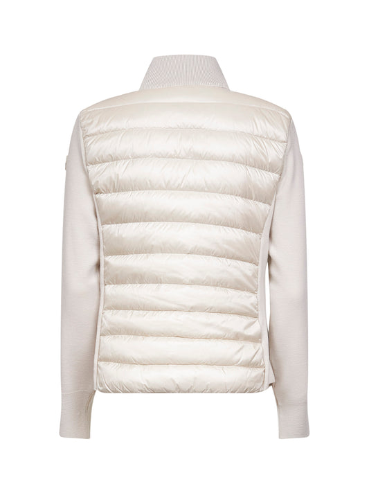 Ivory wool zip-up padded cardigan