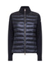 Blue wool zip-up padded cardigan