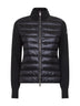Cardigan imbottito con zip in lana nera