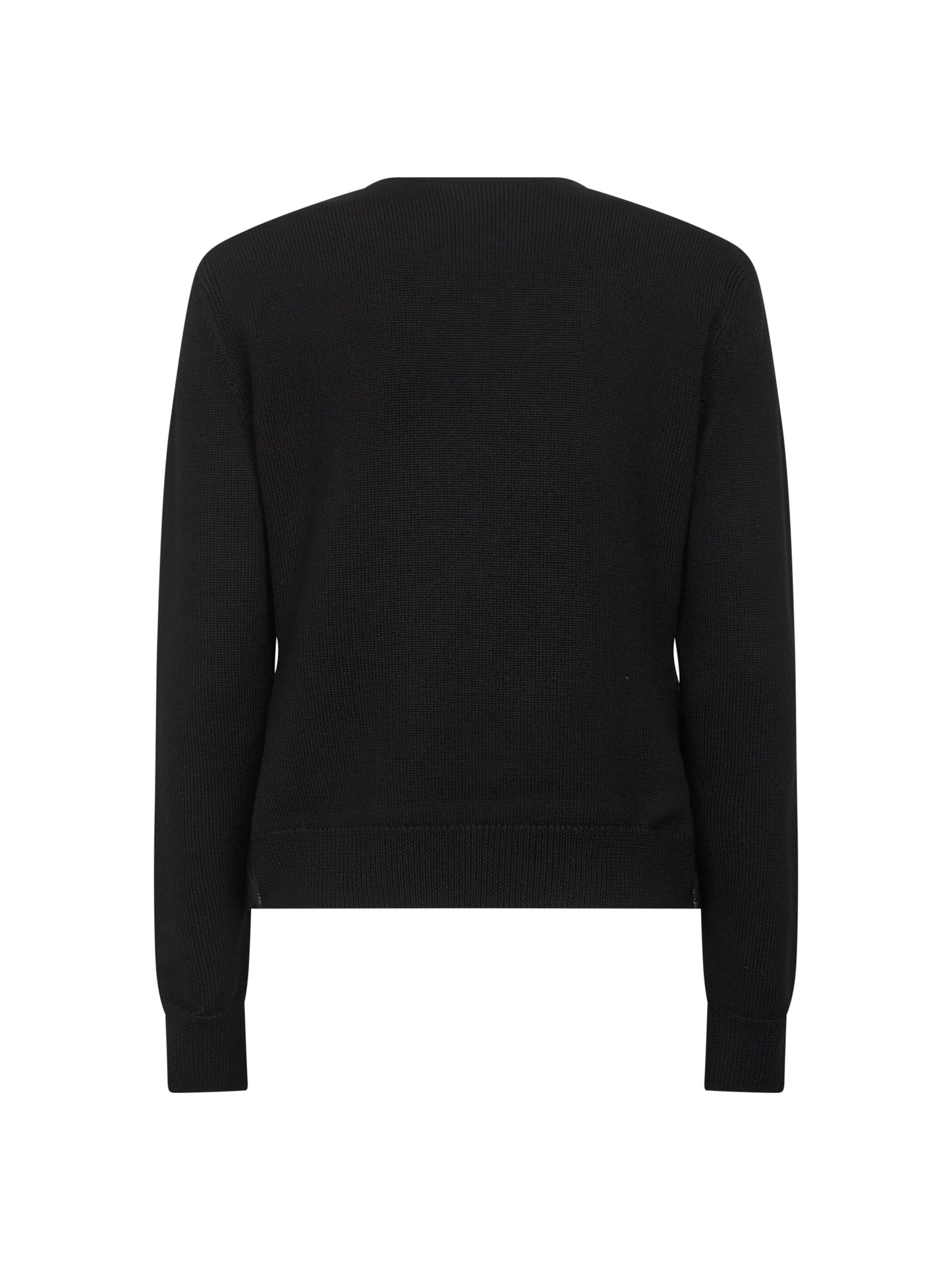 Black wool padded cardigan