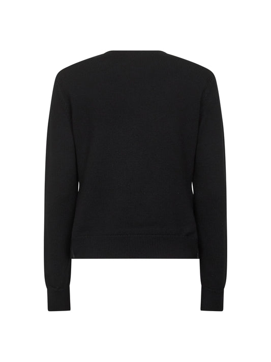 Black wool padded cardigan