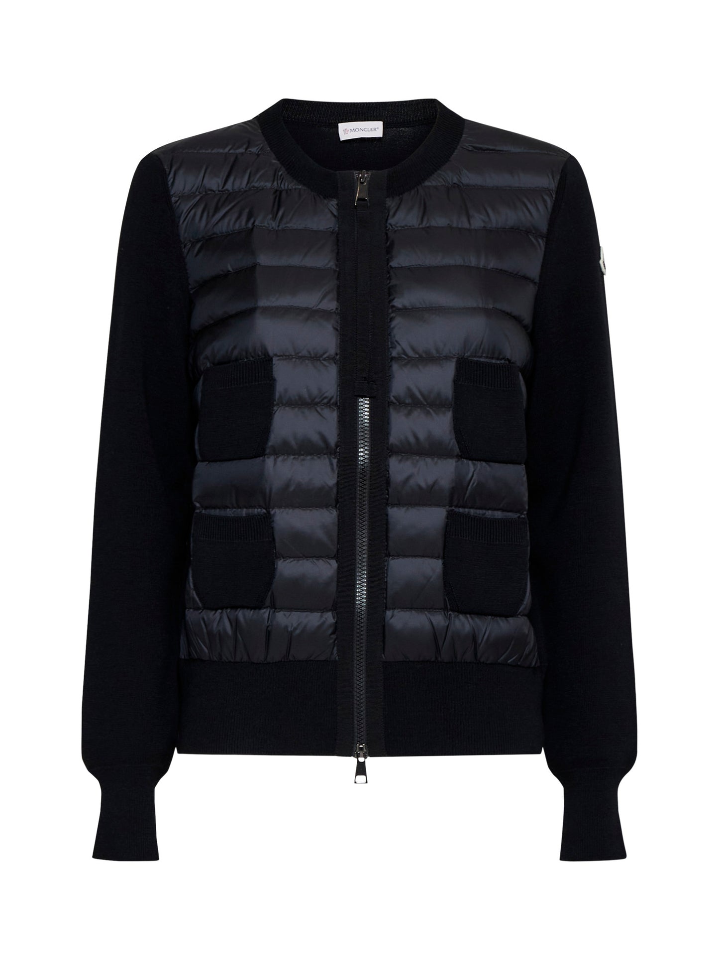 Padded wool zip-up cardigan by Moncler