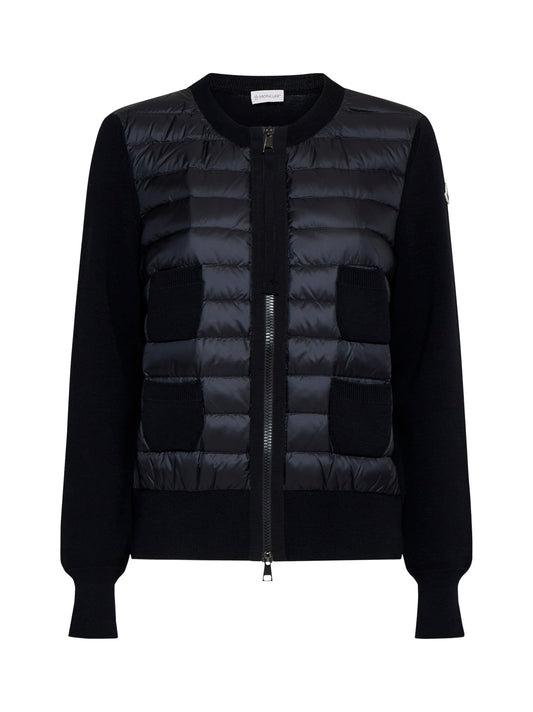 Padded wool zip-up cardigan by Moncler