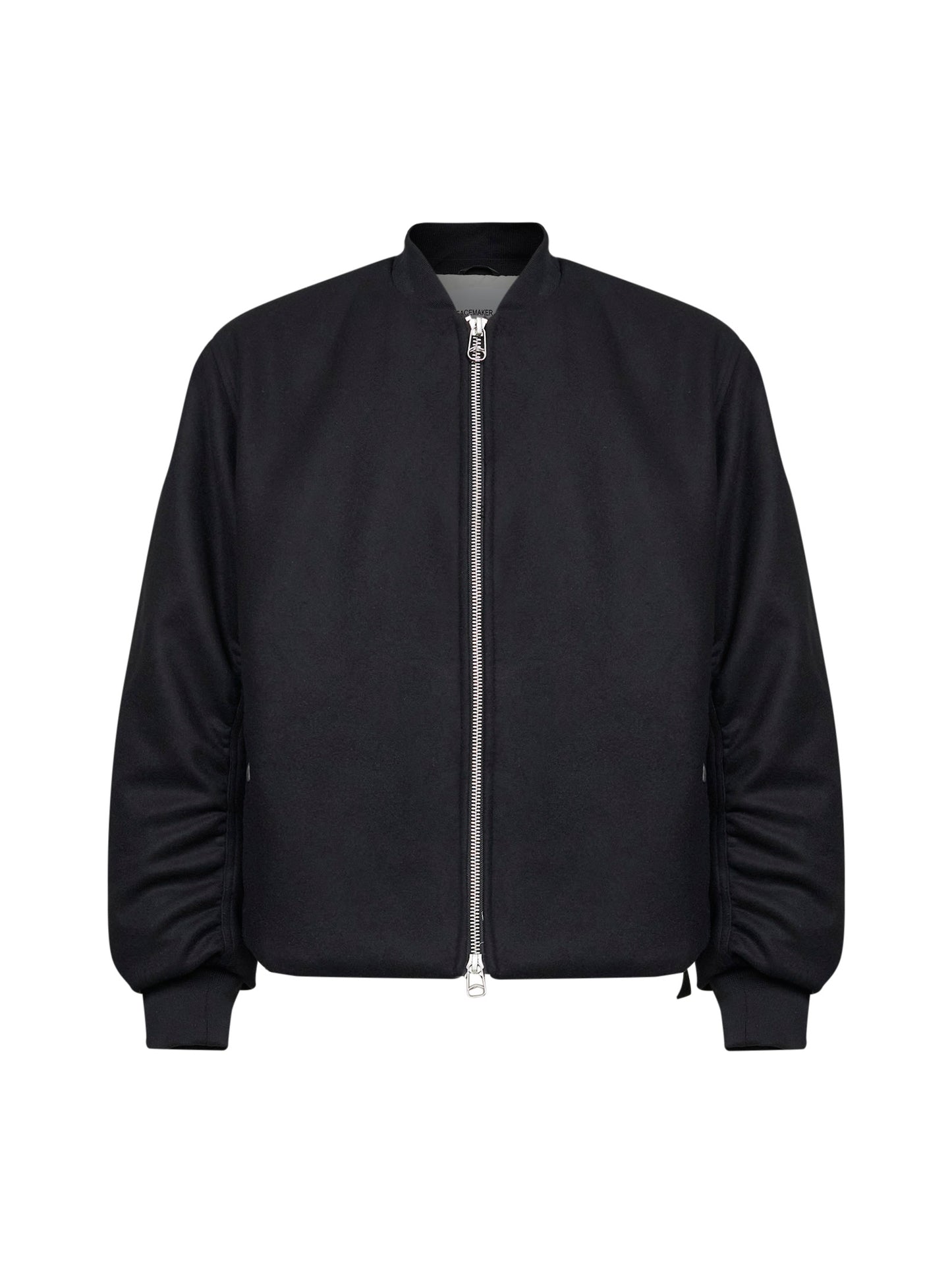 Bomber Minimal in misto lana nera