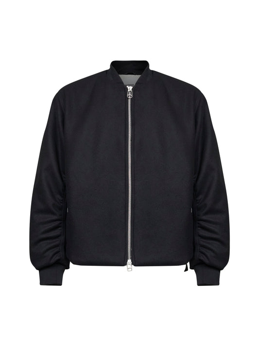 Bomber Minimal in misto lana nera